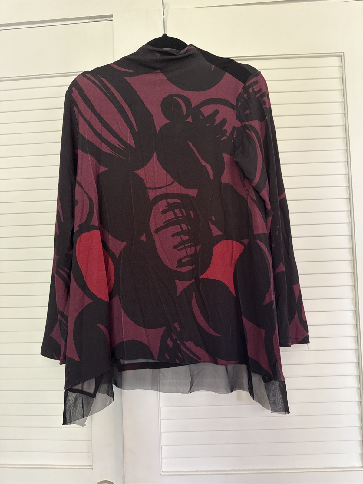 Luukaa New With Tags Black burgundy Dress Tunic Sz 8 Knee Length