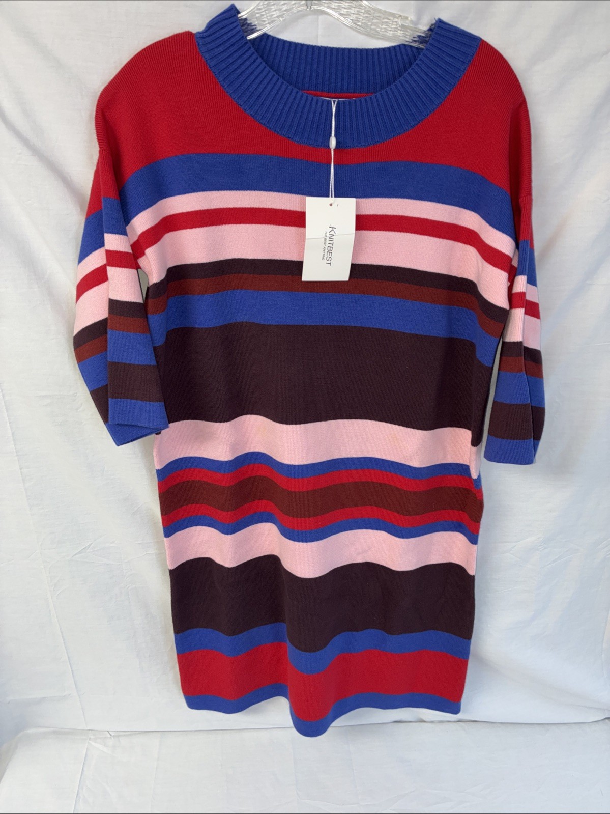 KnitBest Multicolor Striped Sweater Dress Size M
