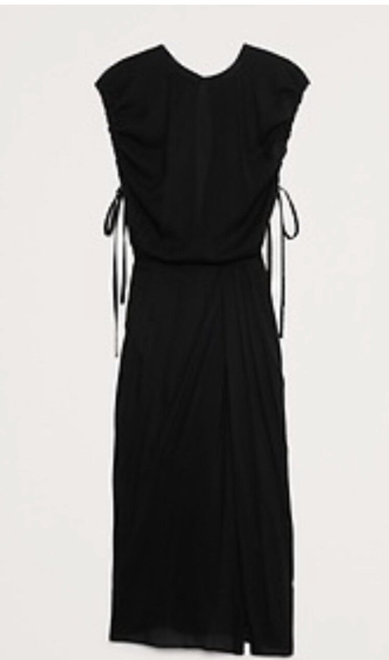 NWT!! Banana Republic RT$160 Black Stretch-Crepe Open-Back Midi Cocktail Dress S