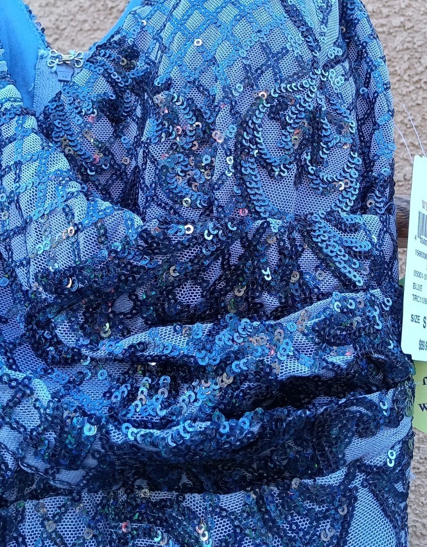 NWT Windsor Ella Sequin Mesh Bodycon Dress Blue Purple Size Small 💙💜
