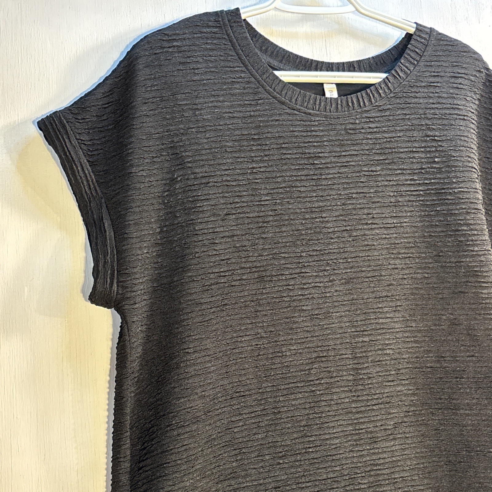 Evaless Women’s Size L Stretch Textured Knit Tunic Dress Pockets
