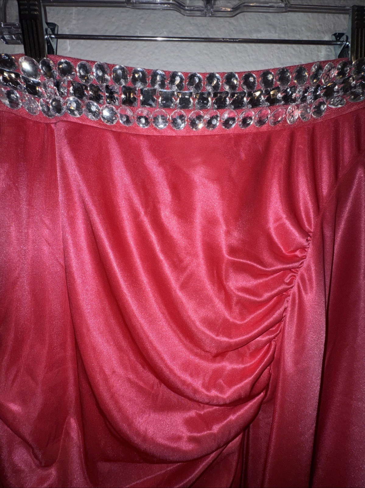 Ruby Roxs One Shoulder Pink Cocktail Dress Size Large Party Rhinestones Sexy