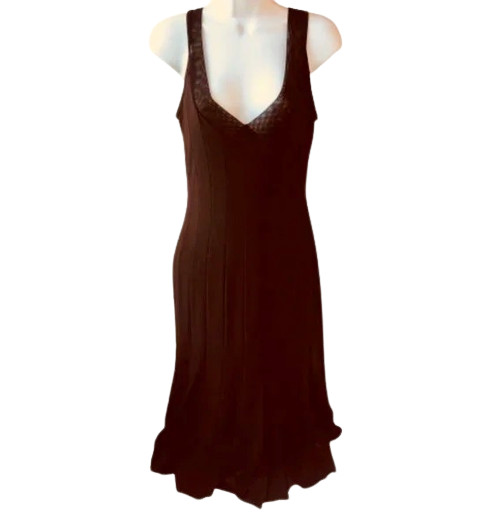 Joseph Ribkoff Cocktail Dress Brown Sleeveless Fit & Flair Womens 6