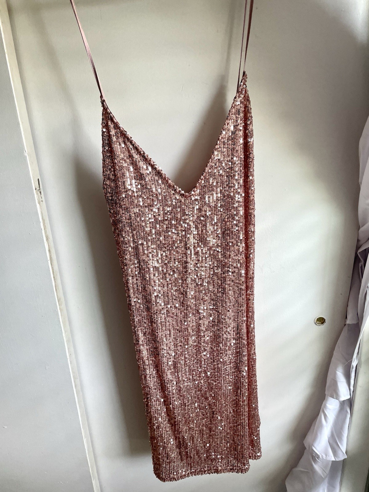 Victoria Secrets Sequin Rose Gold Dress Size XL- Good Condition