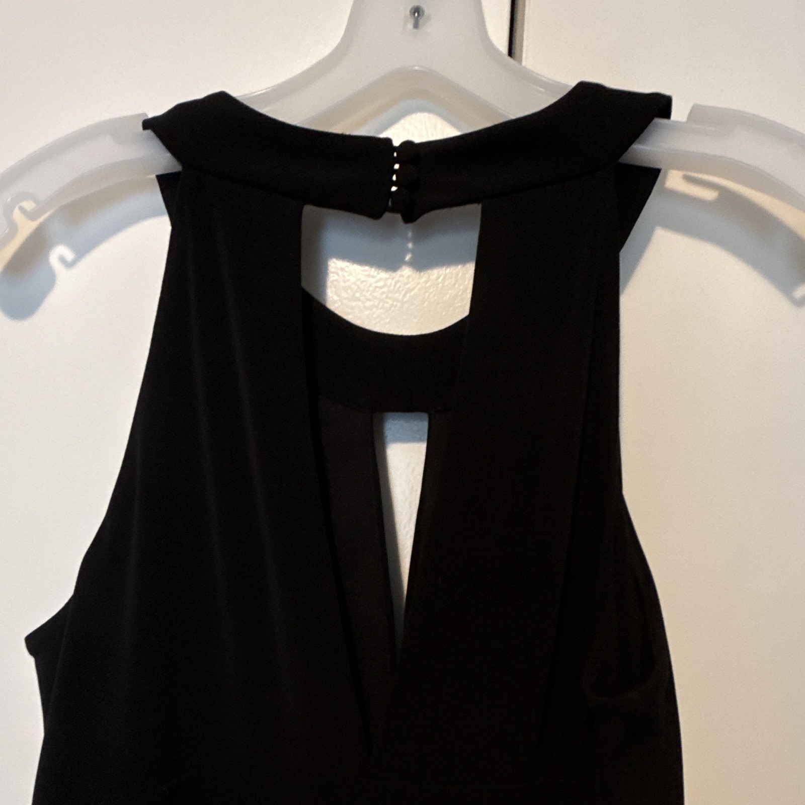 White House Black Market Black Beaded Halter Sleeveless A-Line Dress 6