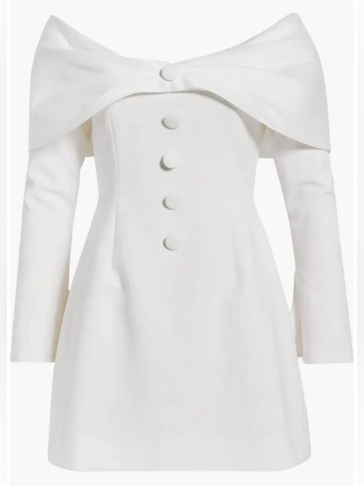 NEW Odd Muse The Ultimate Muse Bow long sleeves white Minidress Sz XS