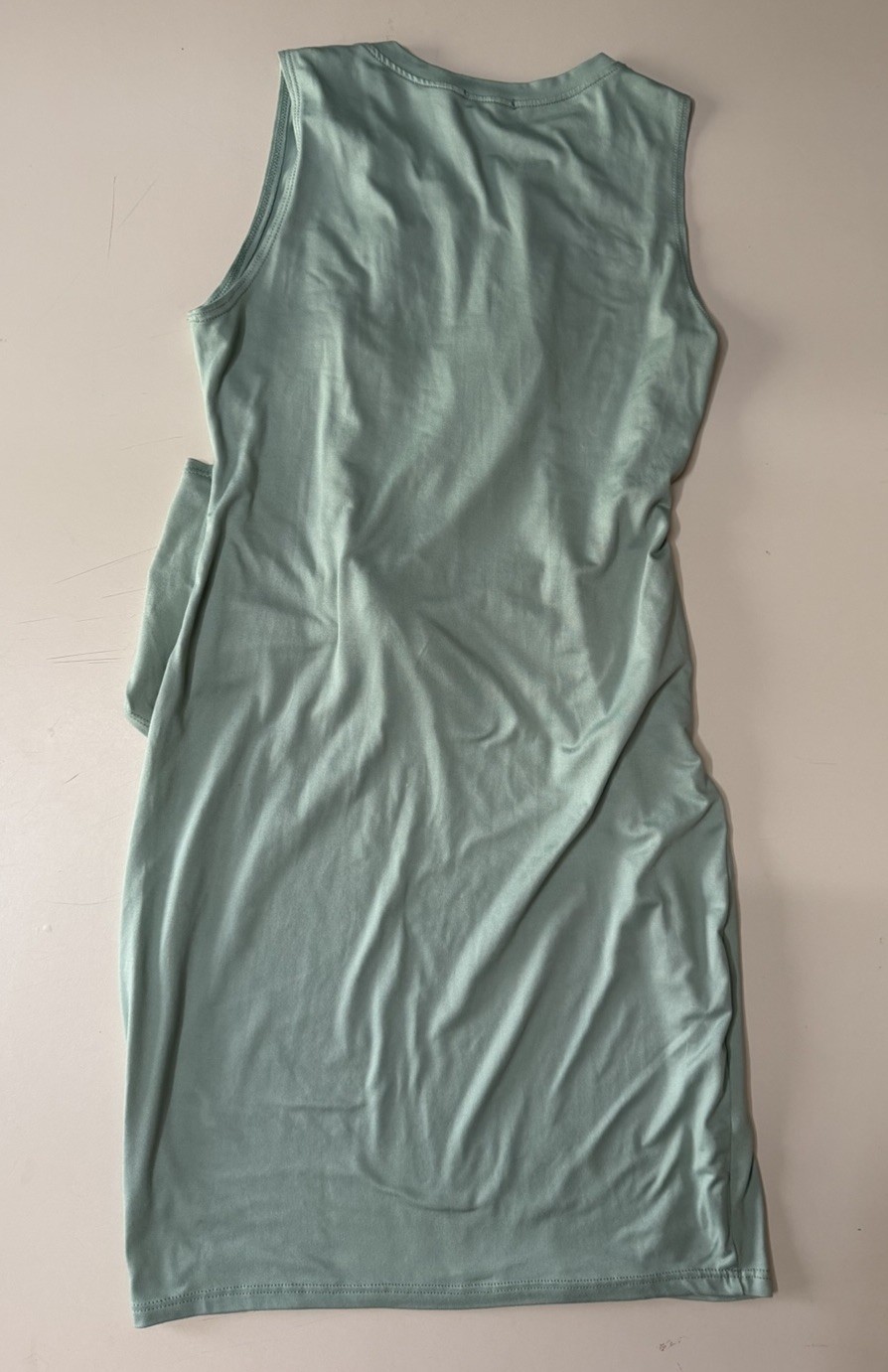 Pink Lily Sage Green Tie Front Sleeveless Bodycon Tank Dress Small S Flattering
