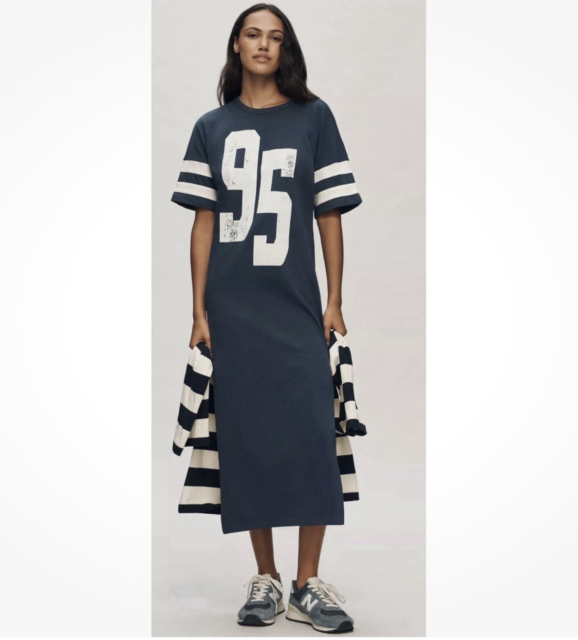 Daily Practice Anthropologie Style: Varsity / athletic T-shirt midi dress Sz S