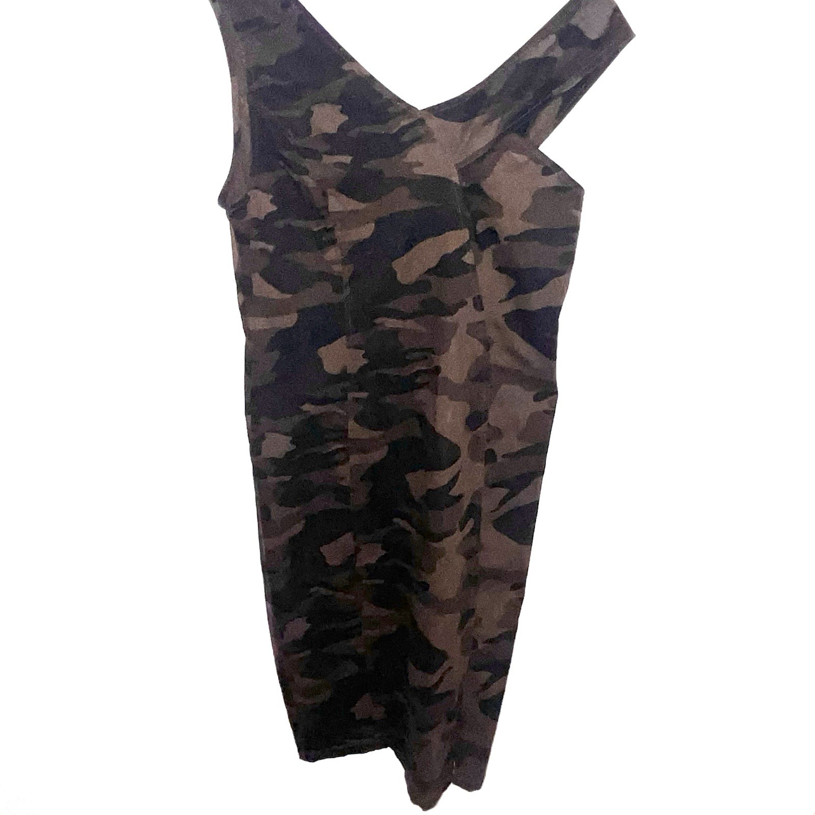 New York & Company One-Shoulder Olive Camo Bodycon Dress Sz Medium