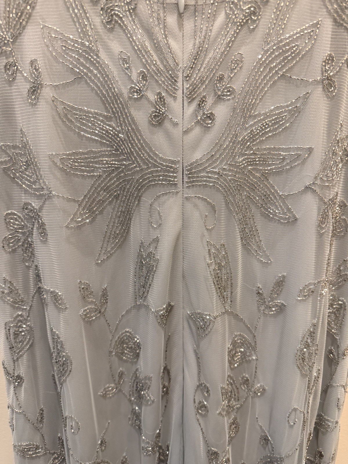 Aidan Mattox Silver Beaded Evening Gown Women’s, Size 8