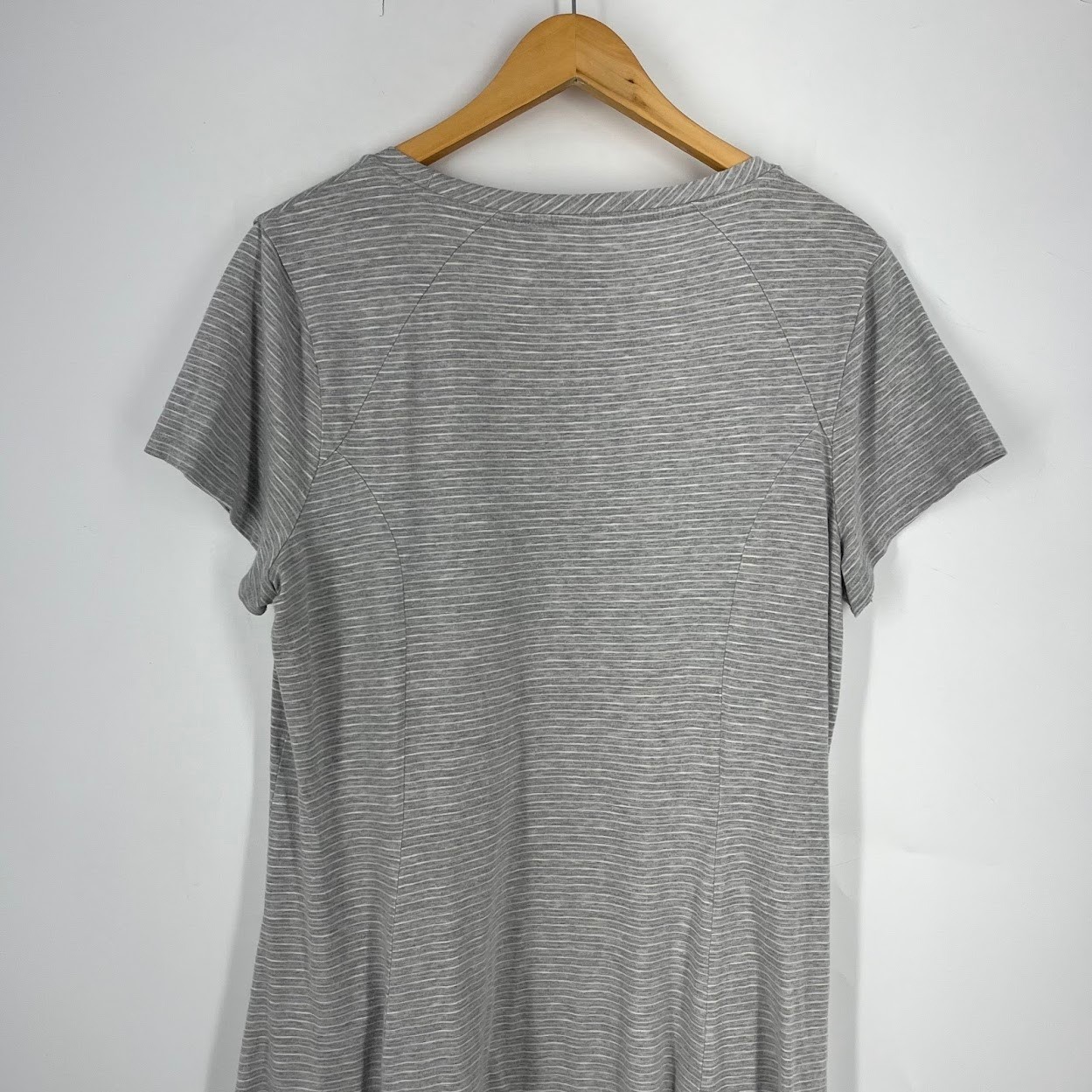 Toad&Co Womens Windmere SS Dress XL Grey Striped Organic Cotton Tencel T1772802