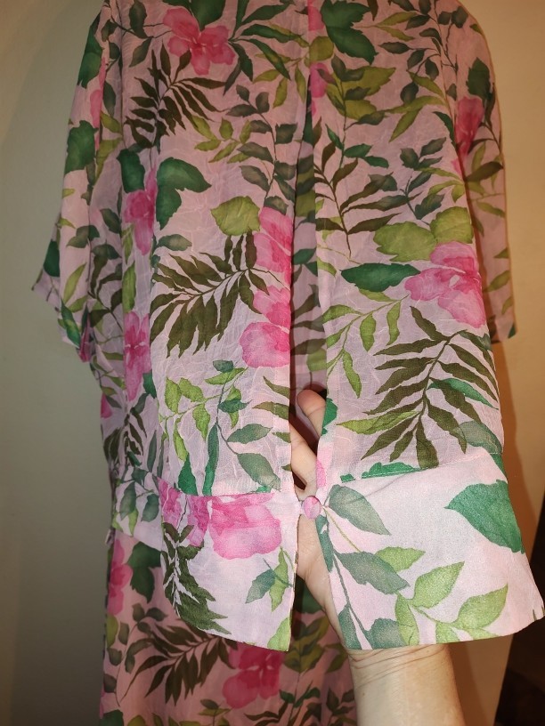 Set 2 pcs KSL Division Of Karin Stevens Pink Floral Dress with Jacket Size 24W