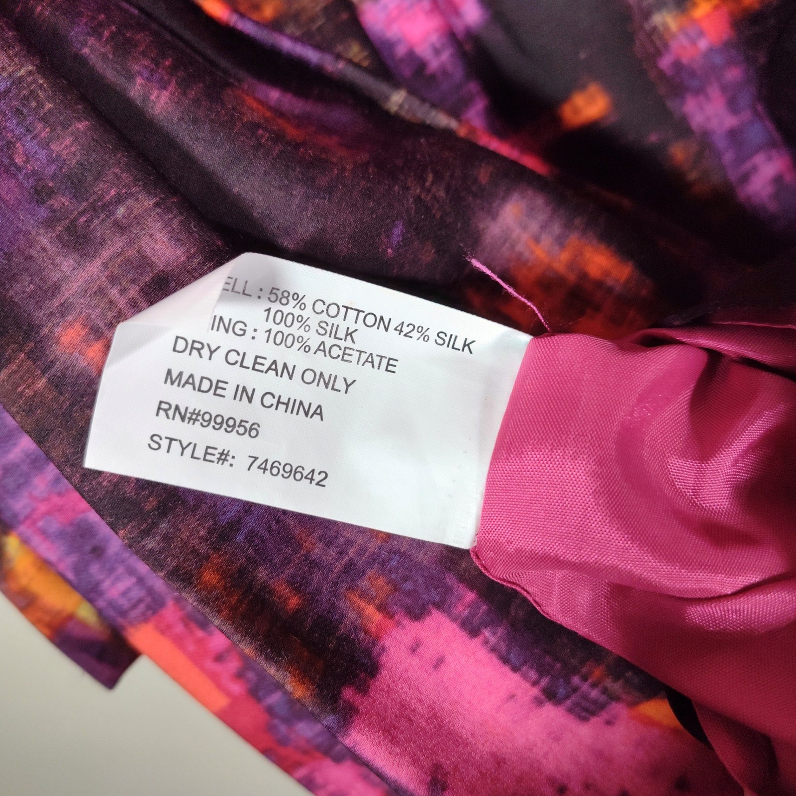 Shoshanna Fuchsia Pink Abstract Print Peplum Silk Blend Sheath Dress Size 2