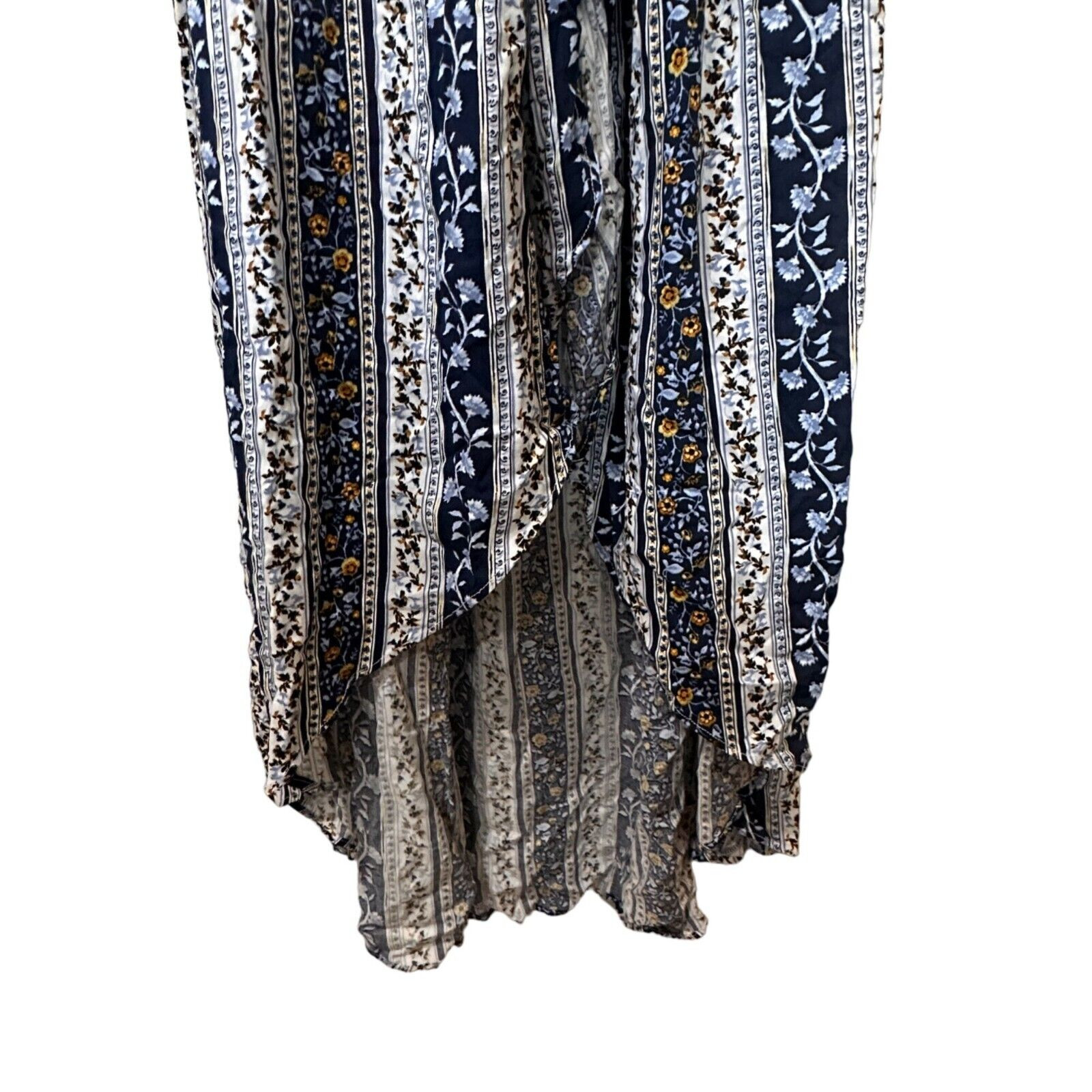 Justify Juniors Floral Hi-Low Boho Dress Size Large Off-Shoulder Button Front