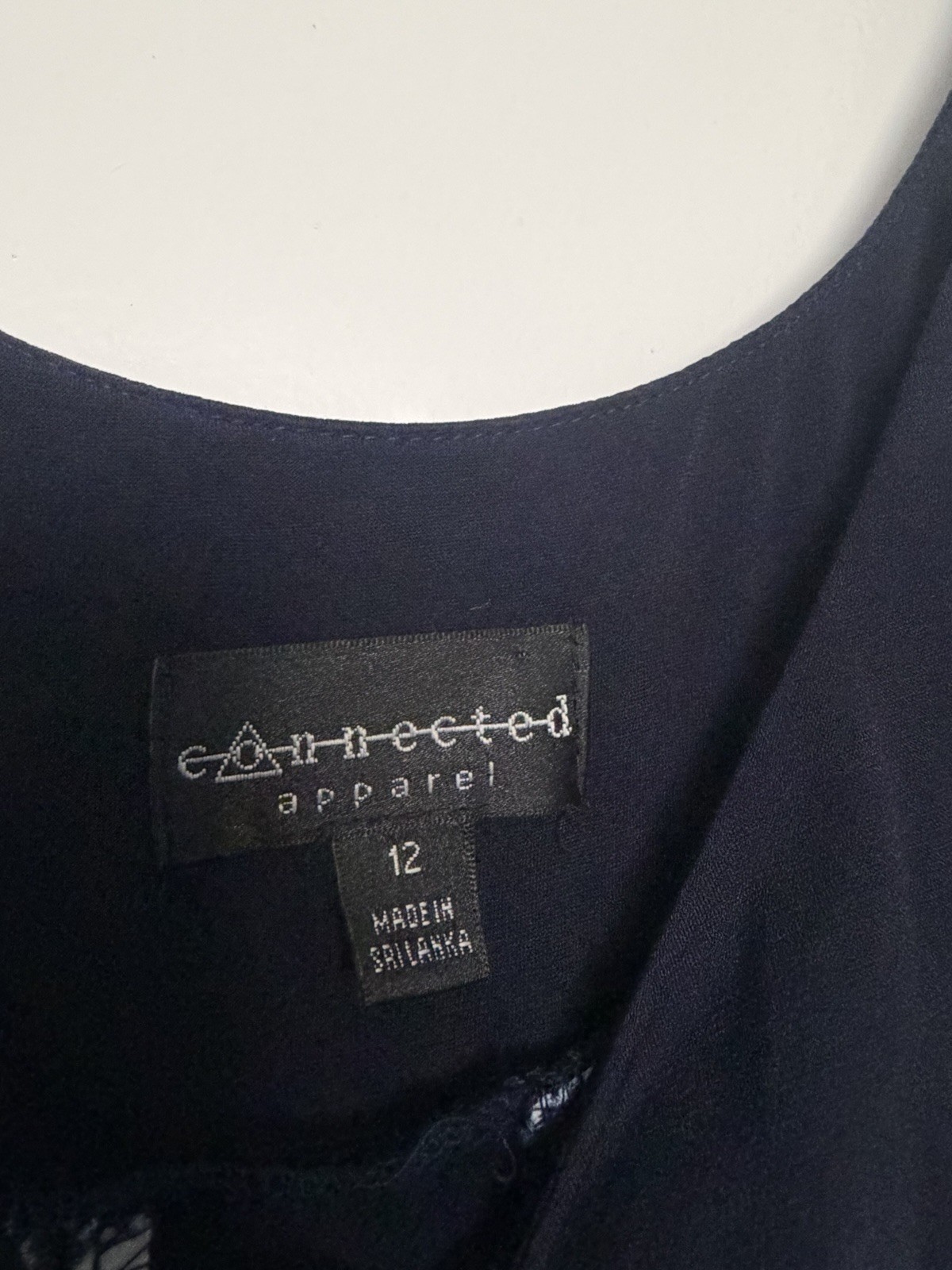 Connected Apparel Black Chevron Panel Midi Dress Size 12