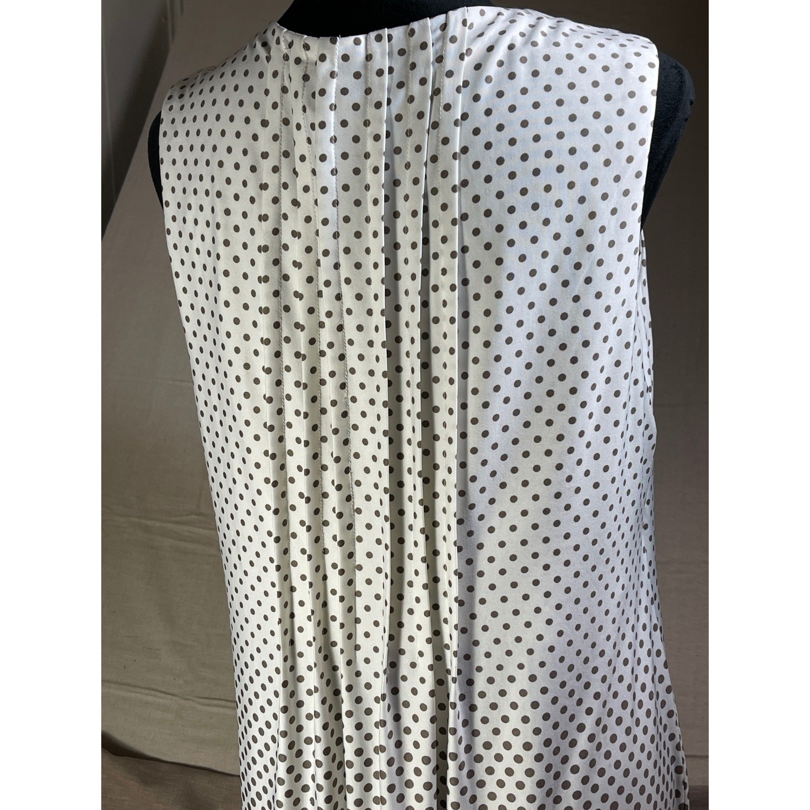 Perceptions New York Women XL Polka Dot Ombre Pleated Sleeveless Shift Dress
