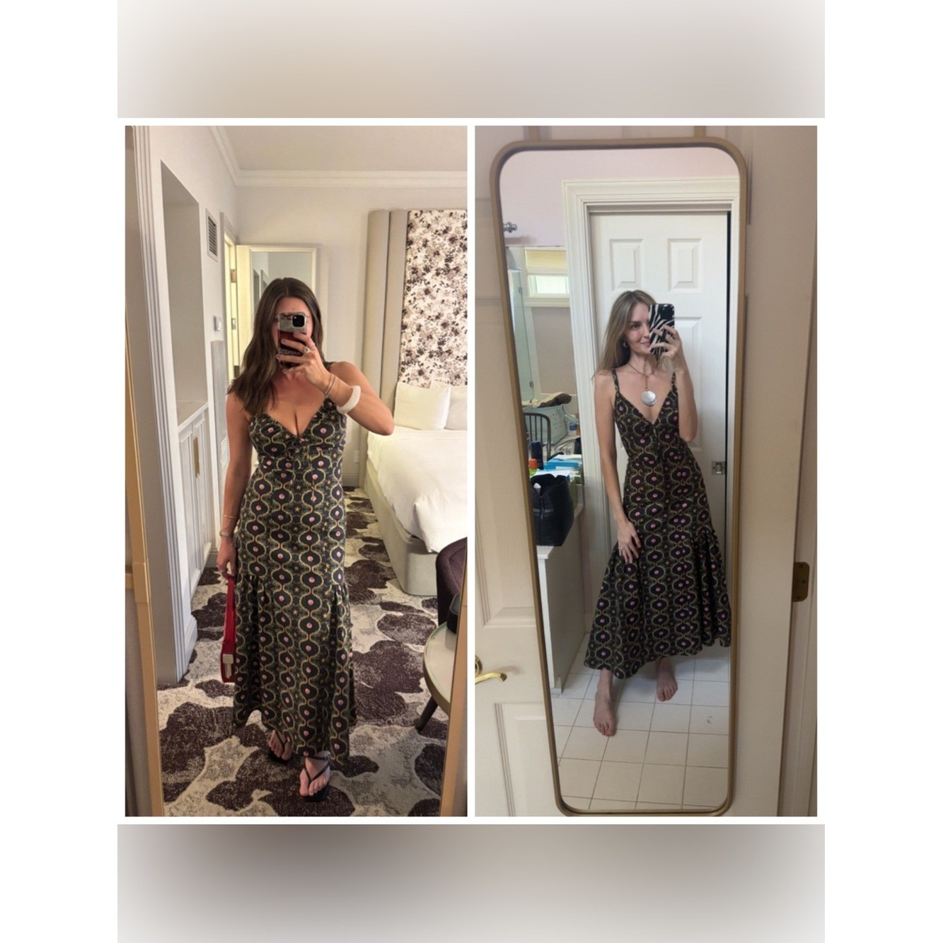 Hill House The Lillie Dress Floral Sea Shell Midi Dress Sundress Large