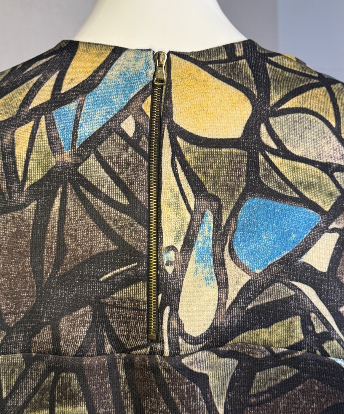 MARNI Abstract Cathedral Print Silk Wool Dress SIZE IT40 US8 M, Fall 2008 Runway