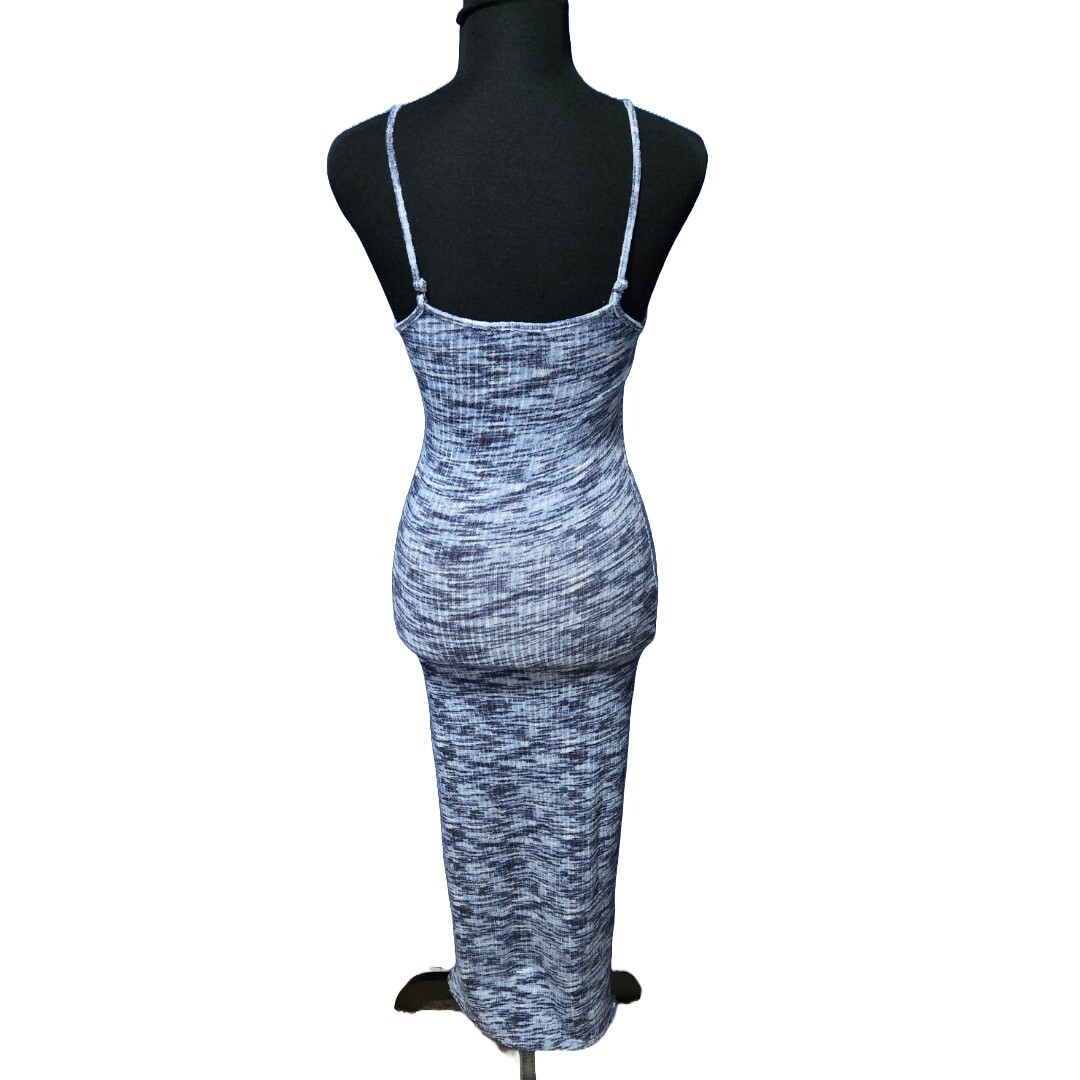 Freshman 1996 Knit Bodycon Maxi Slip Dress Small NWOT Blue Stretch Retro 90s Y2K