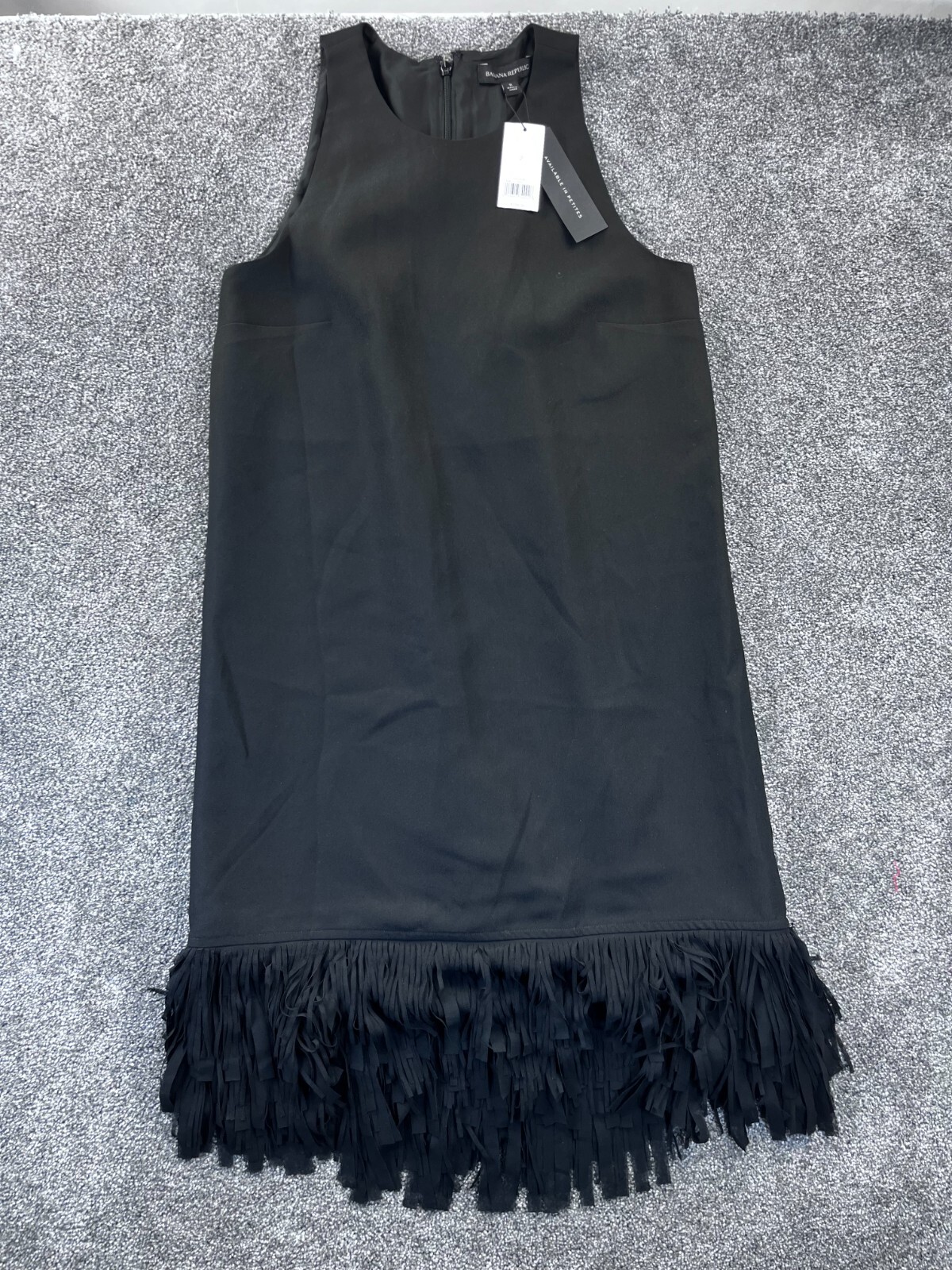 Banana Republic Dress Womens Size 2 Black Hi-Low Fringe Hemline Party Dress NWT