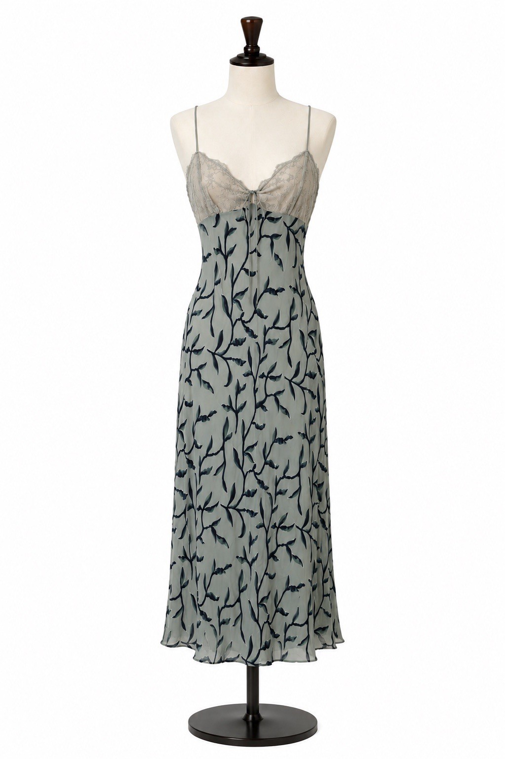 Vintage Bonnie Strauss Dress Size 10 Green Silk Velvet Spaghetti Strap Y2K Fairy