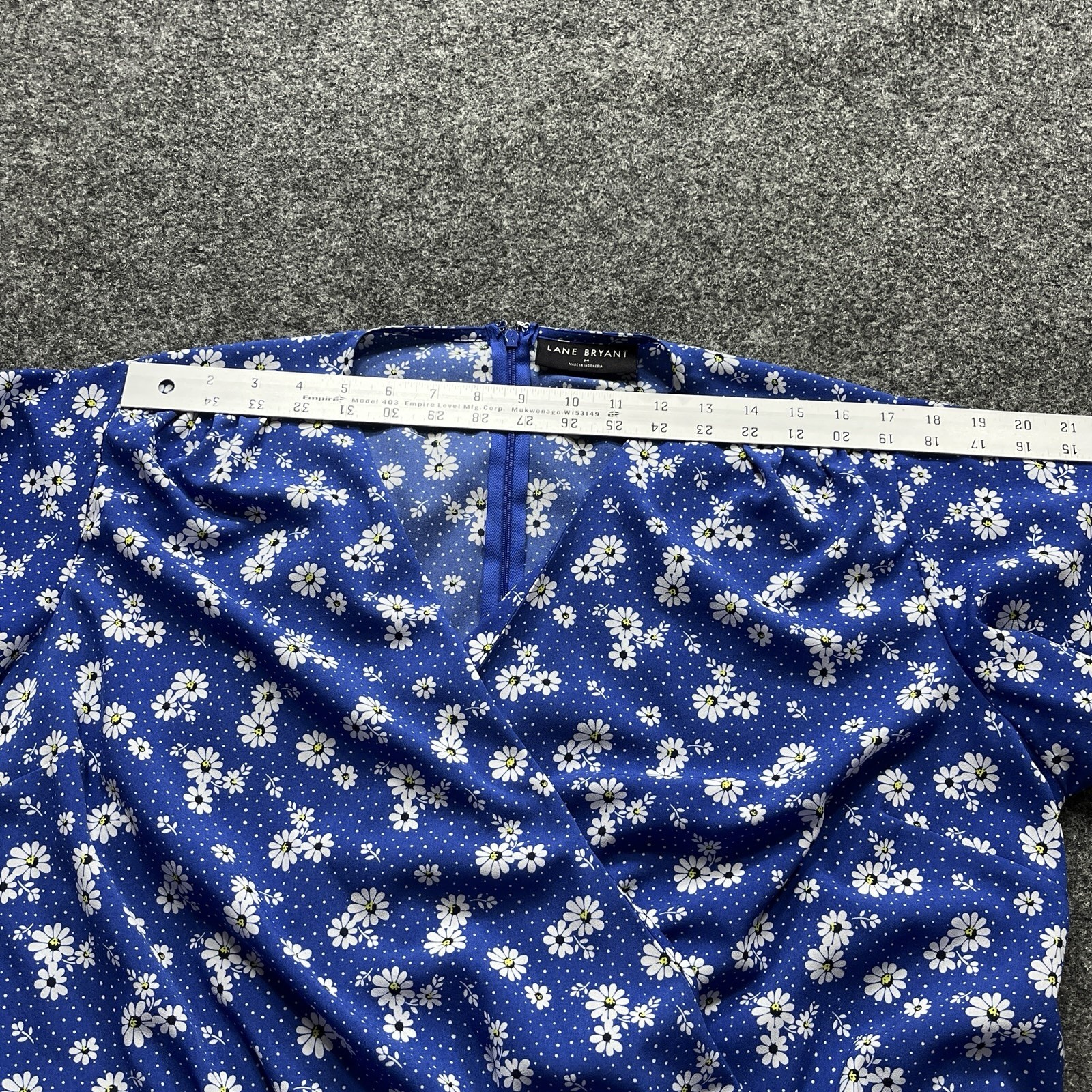 Lane Bryant Blue Daisy Floral High Low Wrap Dress Womens 24 Wedding Guest Frill