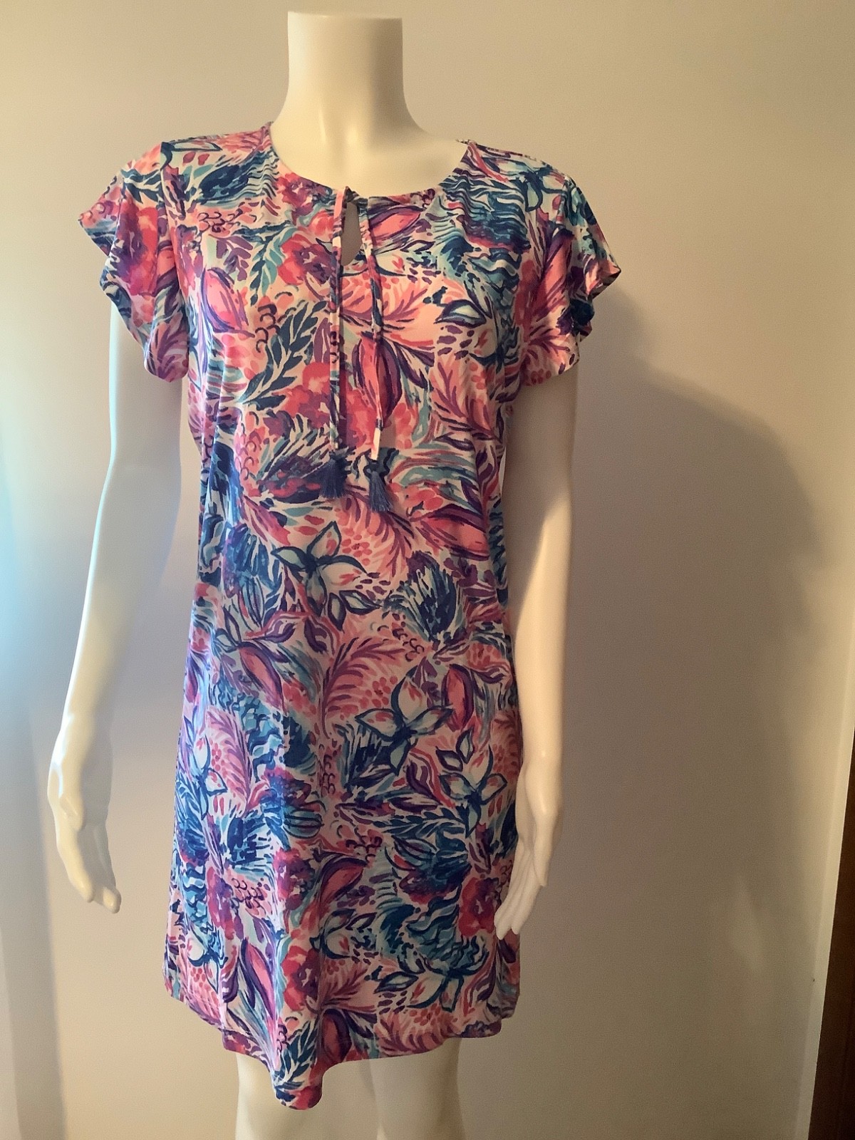 Stella Parker Island Collection UPF 50 Soft Berry Pink Medium Dress NWT $60