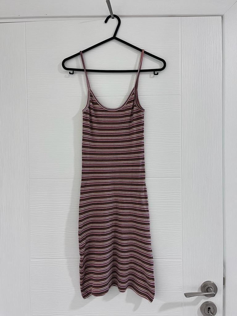Brandy Melville Horizonal Stripes Dress Est Size XS Stretchy