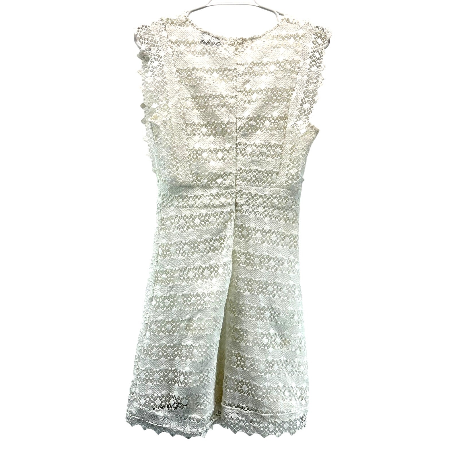 AmyLynn Flutter Sleeve White Lace Dress A-Line Small