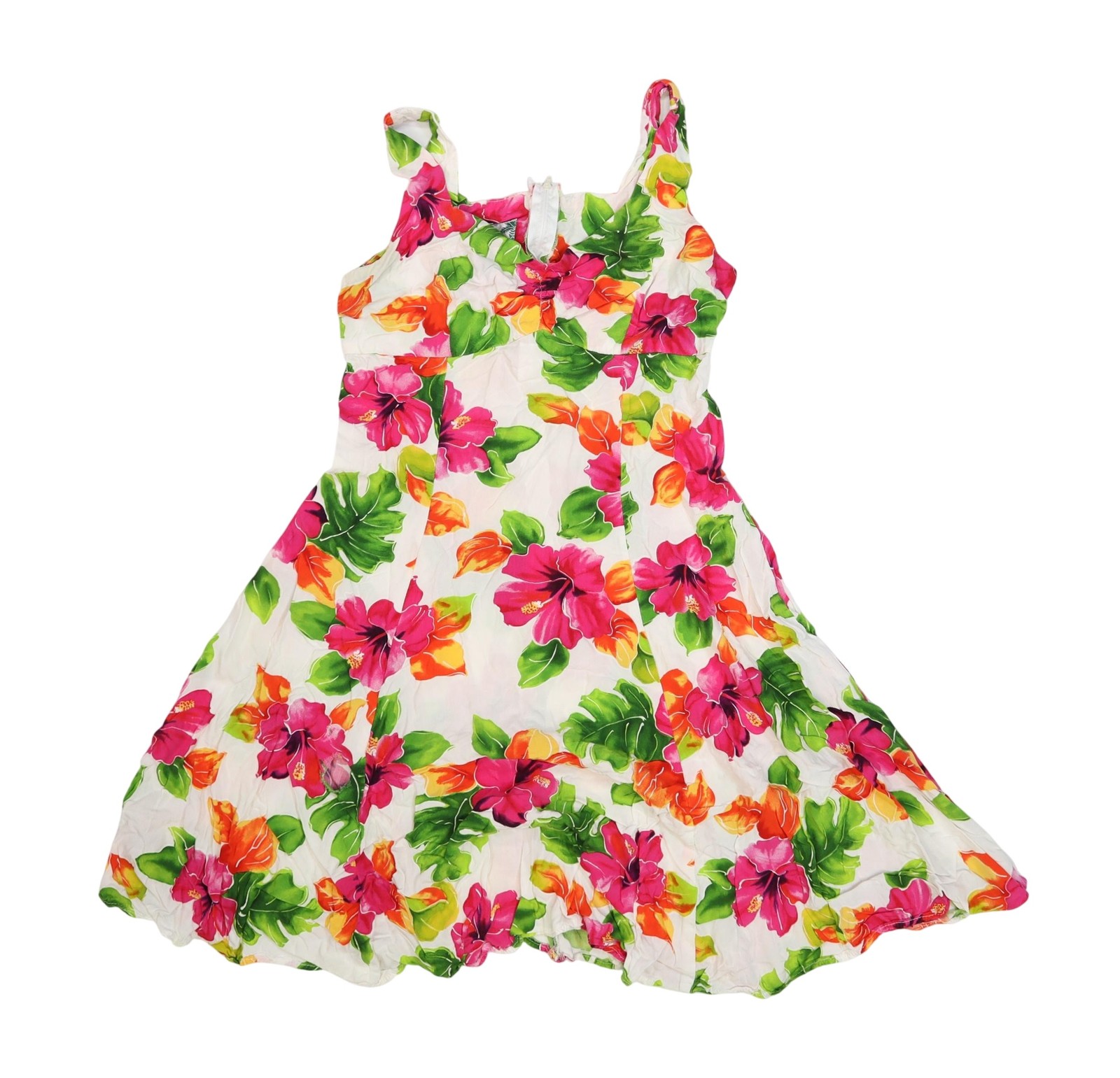 Two Palms Dress Womens S Multicolor Hawaiian Floral Scoop Sundress Fit Flare