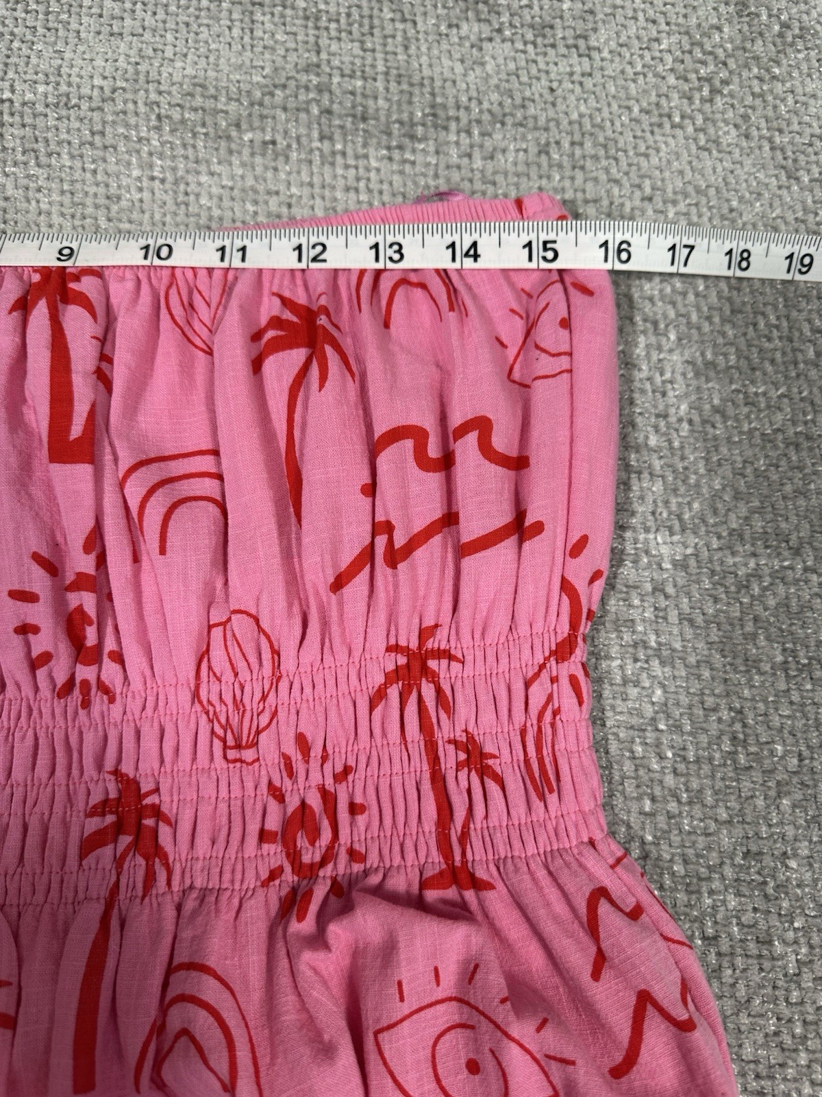 Billy J Dress Womens XL Pink Strapless Cotton Beach Vacation Resort Boho