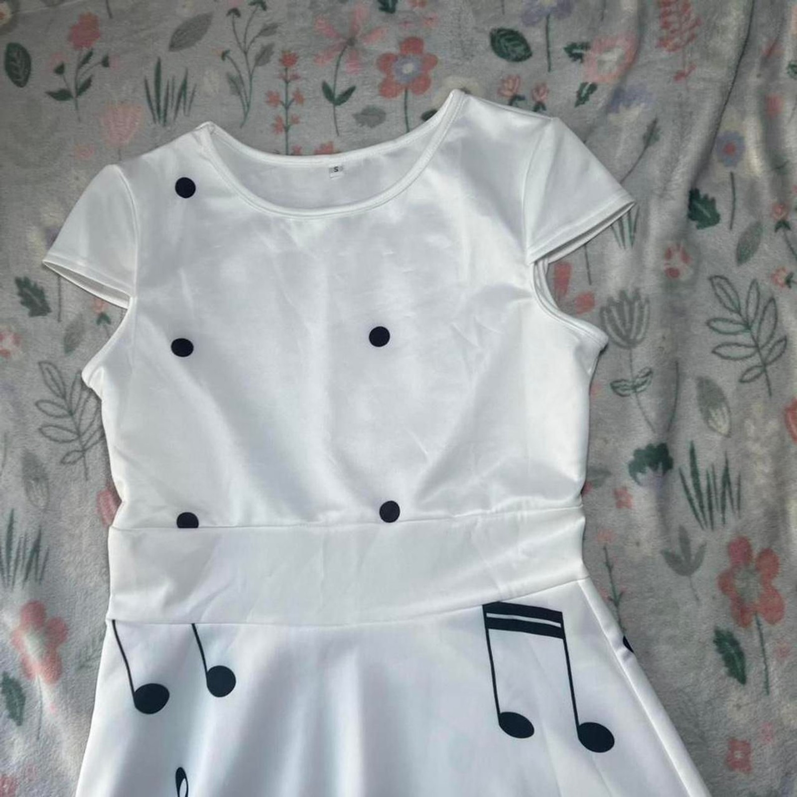 Music Note Swing Dress S – Retro 50s Rockabilly Twee Pin-Up Fit and Flare Indie