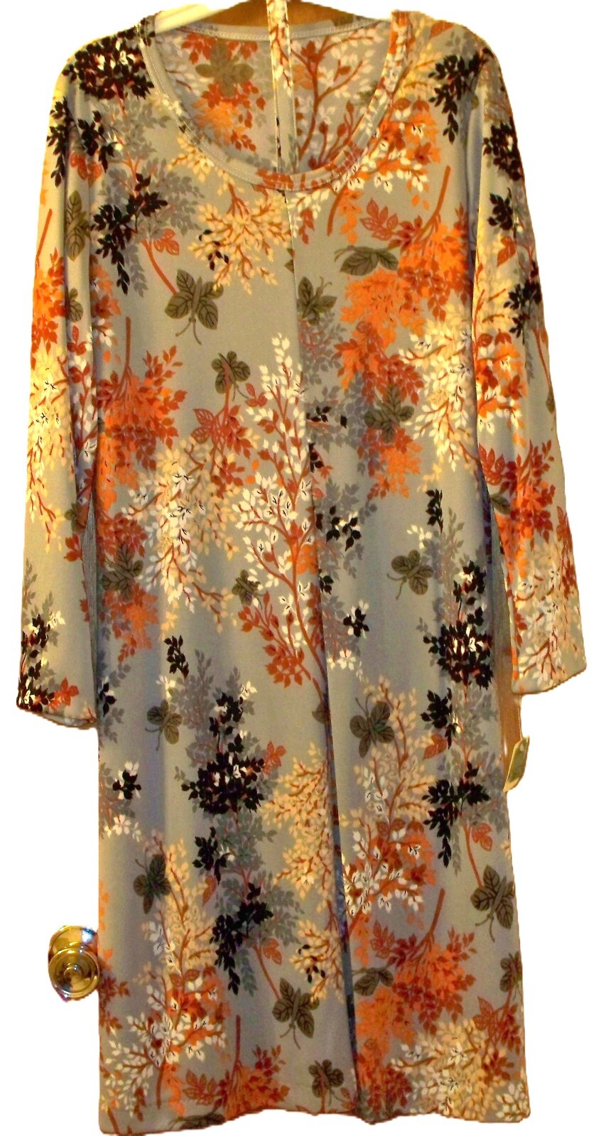 NEW WOMEN’S DRESS 16, LONG SLEEVE CAREER OR SP OCC GRAY MULTI BUTTERFLY PRT N198