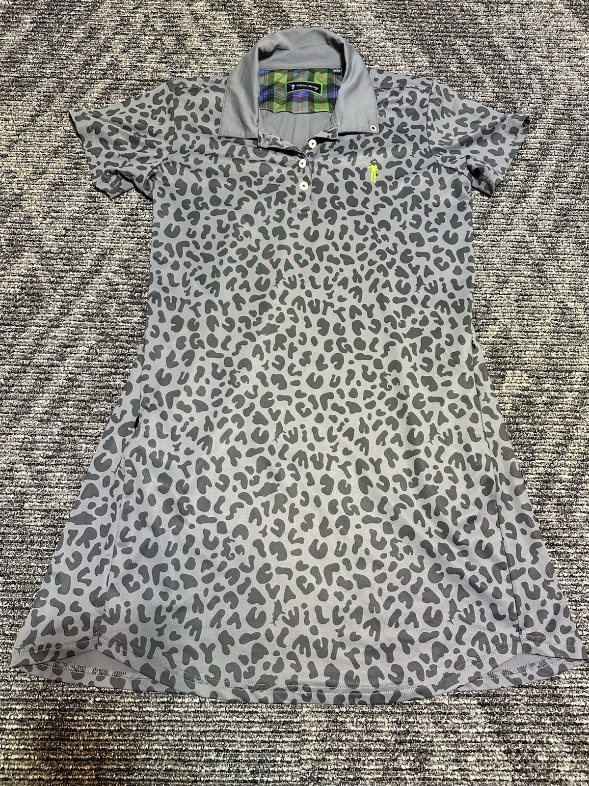 William Murray Womens 2tone Gray Golf Polo Dress Short Sleeve Sz M