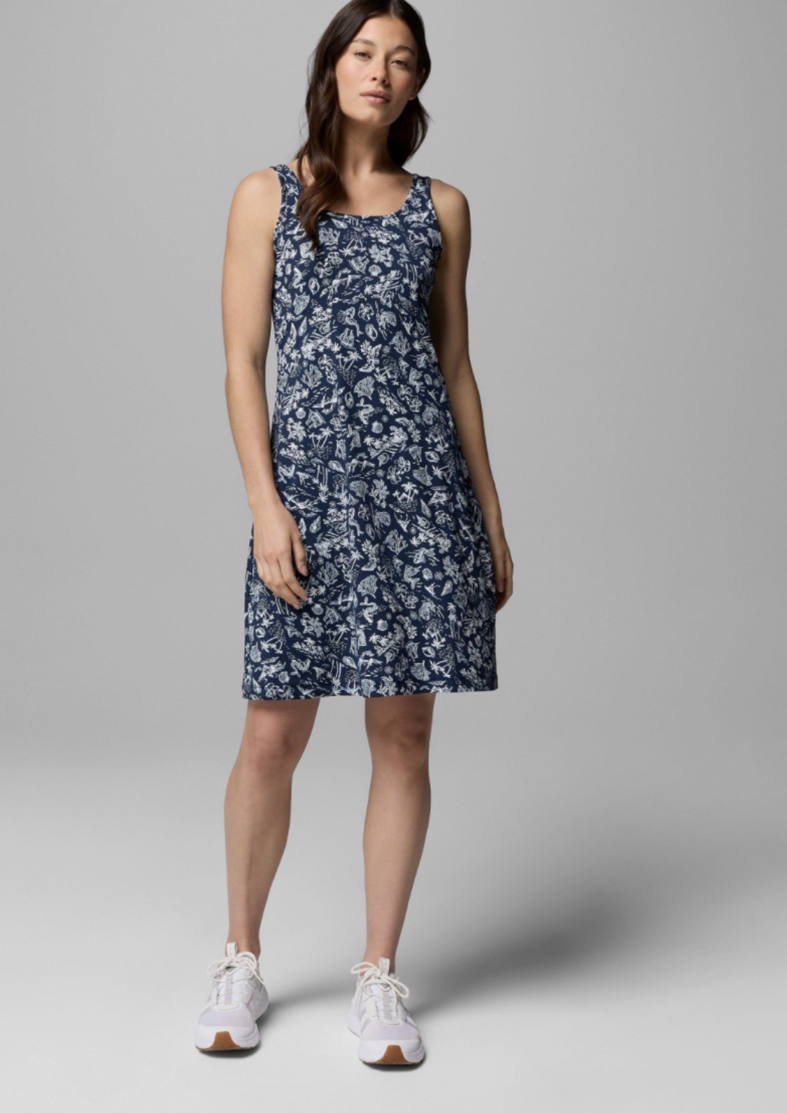 Columbia PFG Freezer III Dress Women’s 3X Navy White Kona Print Tropical UPF 50