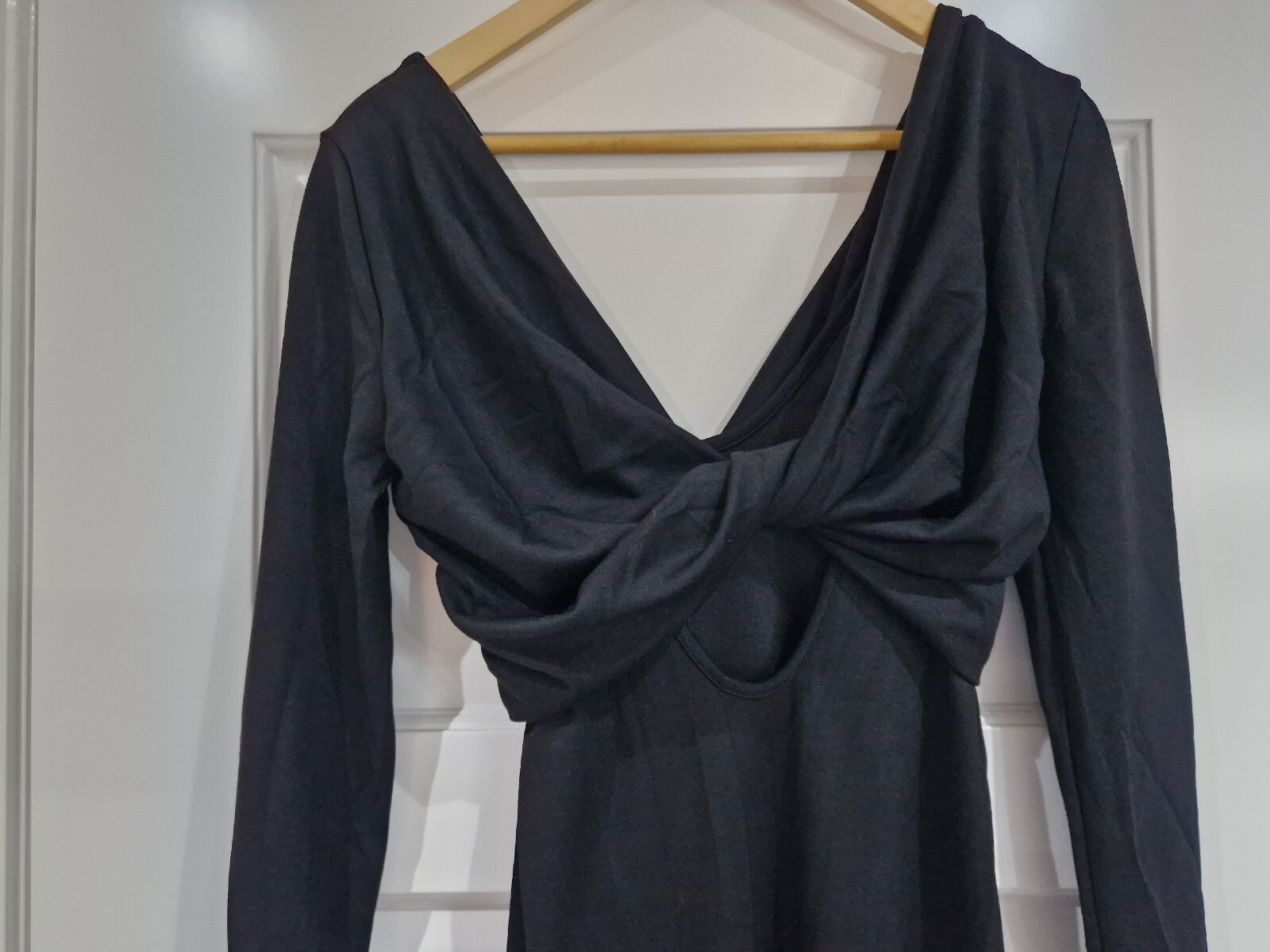 Anthropologie Twisted Front & Back Midi/Maxi Dress Size UK 8 Black New No Tags