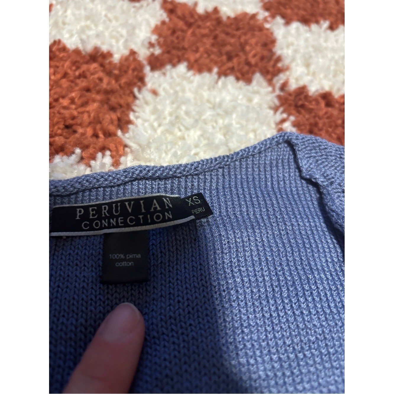 Peruvian Connection Blue Knit Midi Dress