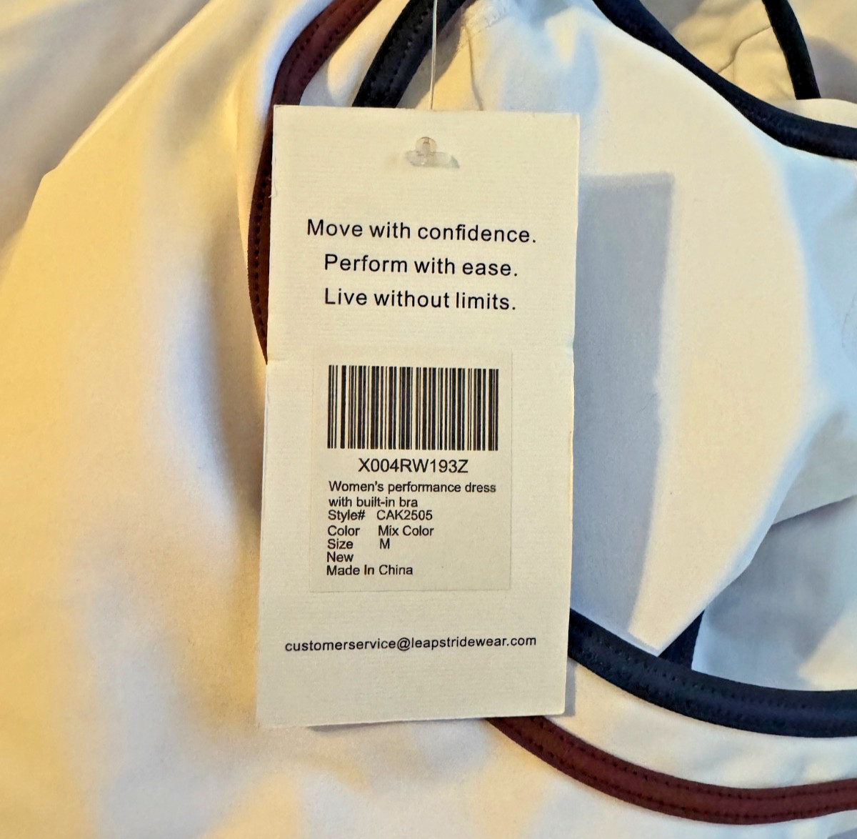 NWT (M) LEAPSTRIDE ATHLETIC DRESS Built in bra SUPER Tight Stretch w/ Side Slit