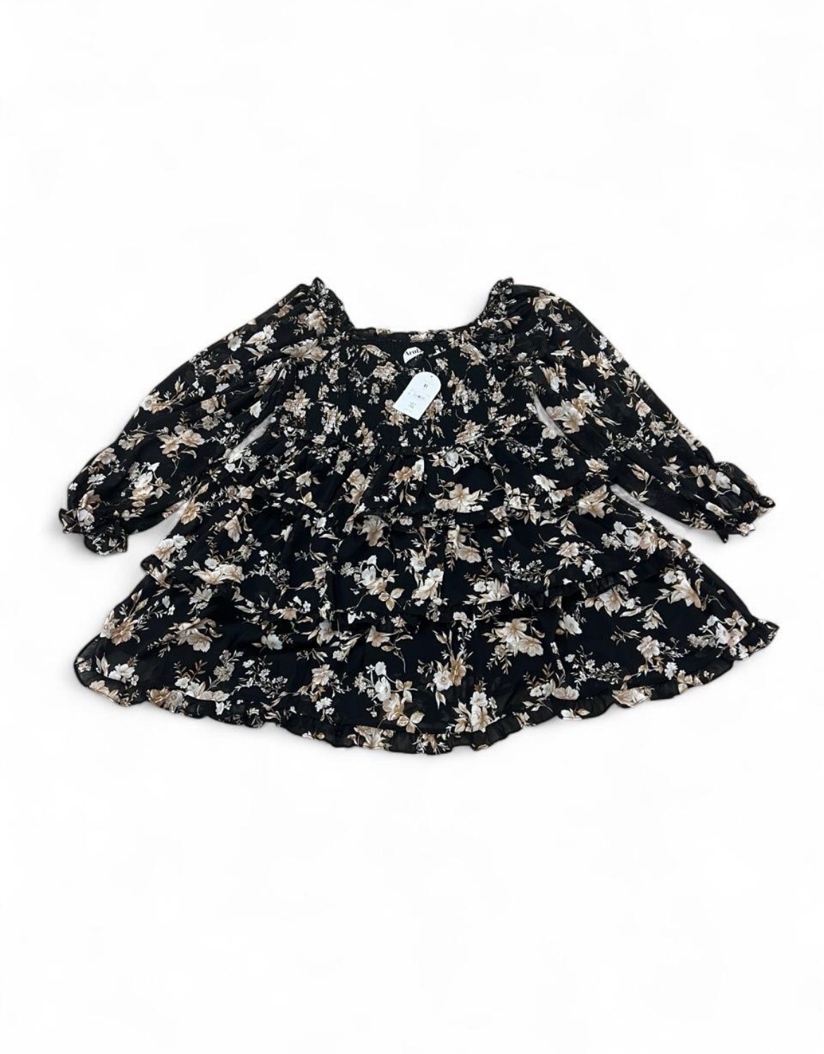 NWT Arula by Altar’d State Ellerbina Floral Tiered Mini Dress Size B 2X Black