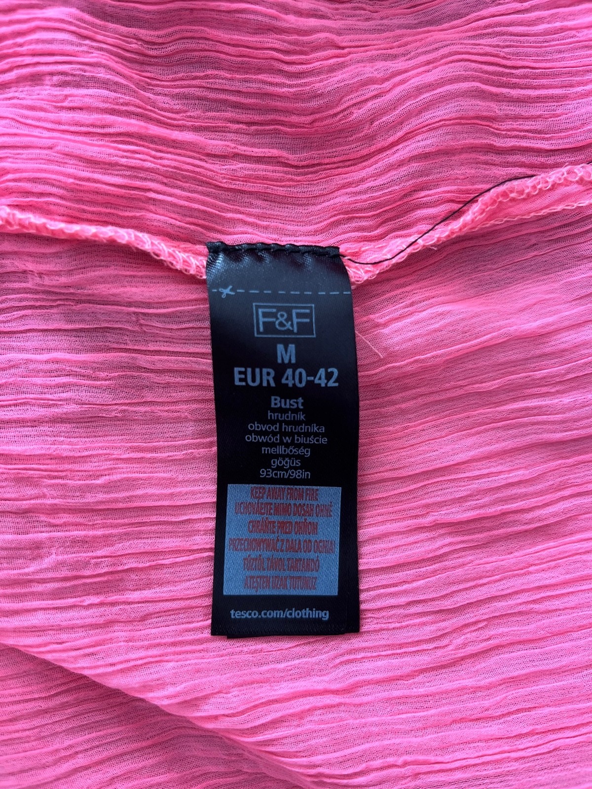 F&F Pink Black Ombre Pleated High Low Maxi Dress – Size M