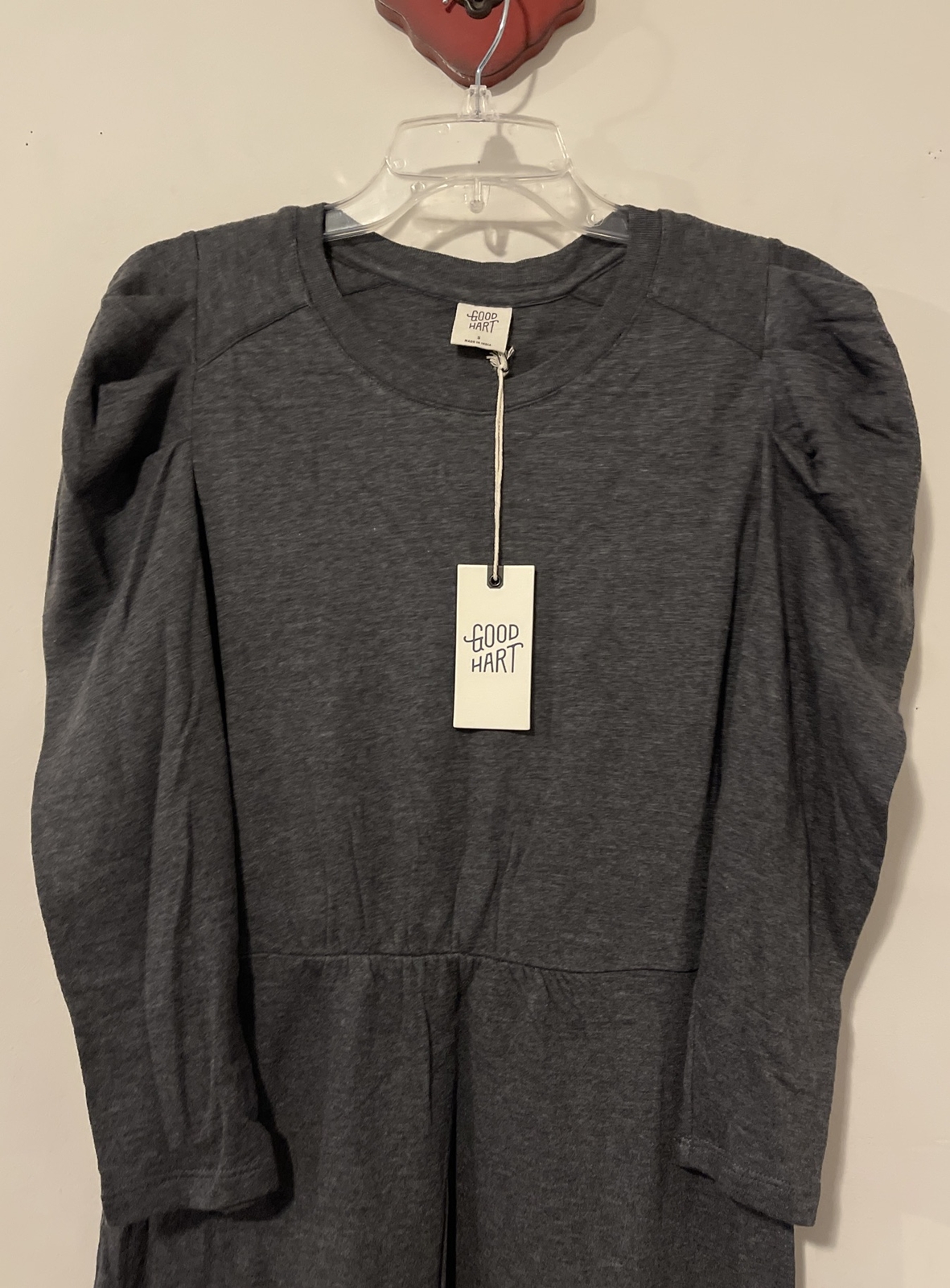 Good Hart Womens Small Gray Knee-Length Soft Ruffled Pullover Dress NWT! A608