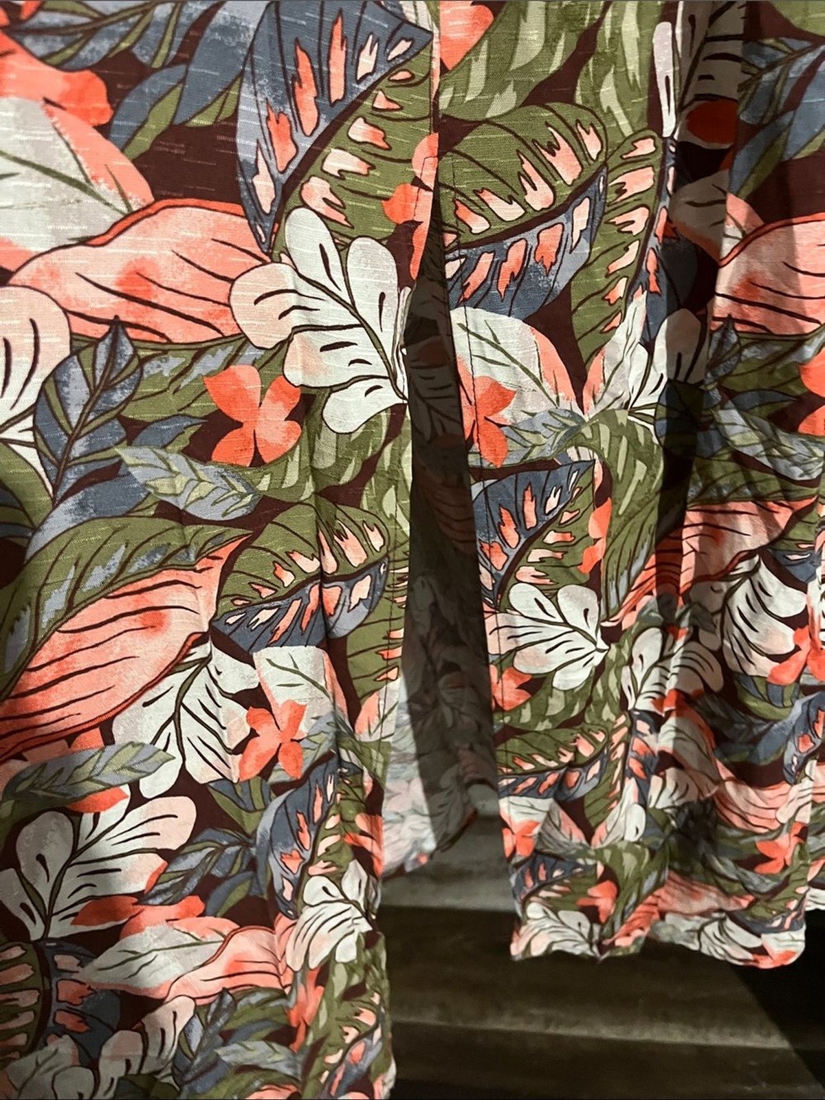 wild fable Tropical Halter Maxi Dress in Olive, Coral & Cream
