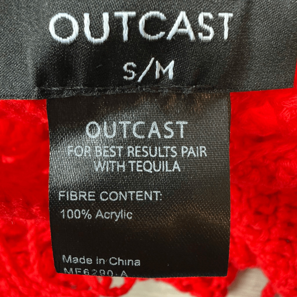 Outcast Red Crochet Halter Mini Bodycon Dress Size S/M