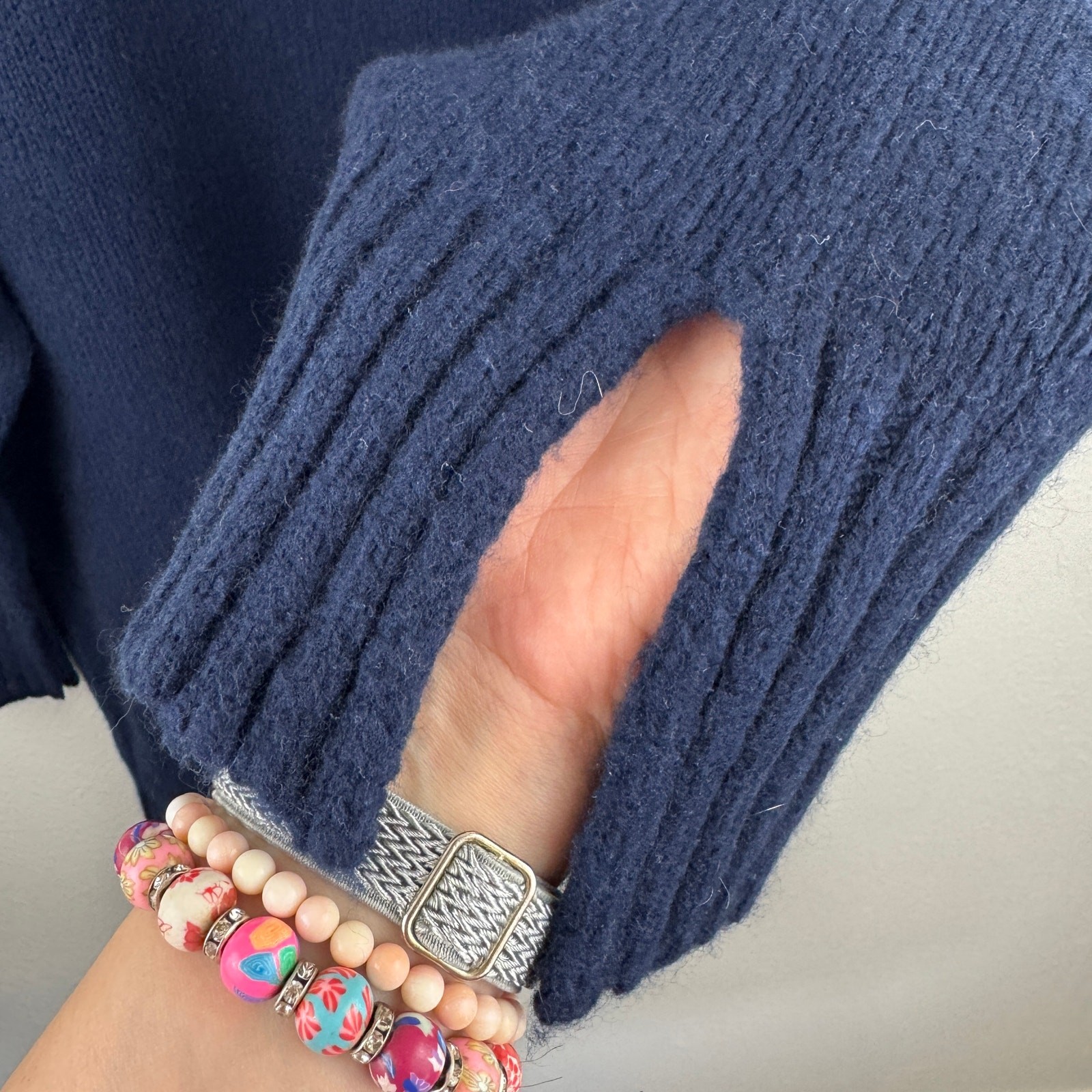 Favorite Daughter St. James Sweater Dress XL Navy Cashmere Wool Turtleneck