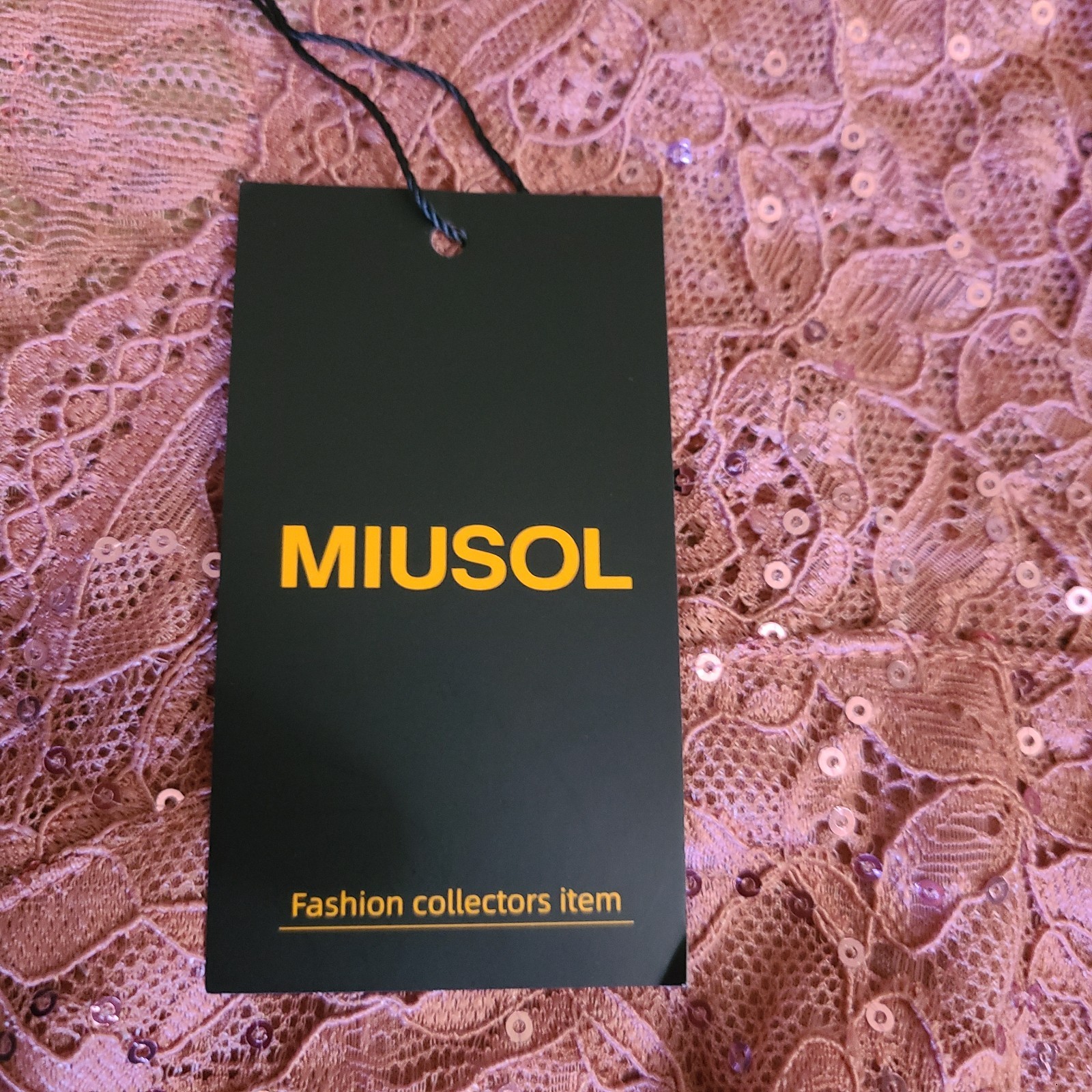 Miusol Elegant V Neck Sequin Glitter Lace Dress, Dusty Pink, XXL (18) NWT!