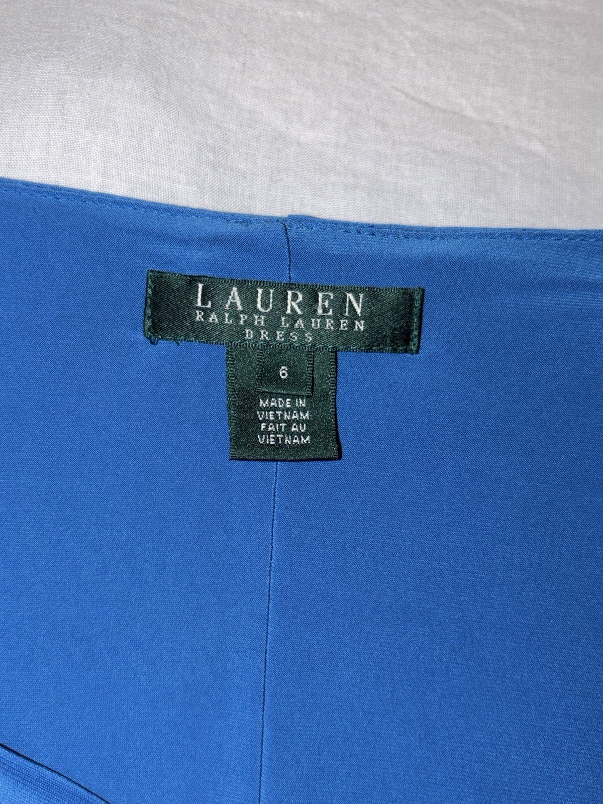 Lauren Ralph Lauren Womens Cowl Neck Jersey Sheath Dress Size 6 Blue Cap Sleeves