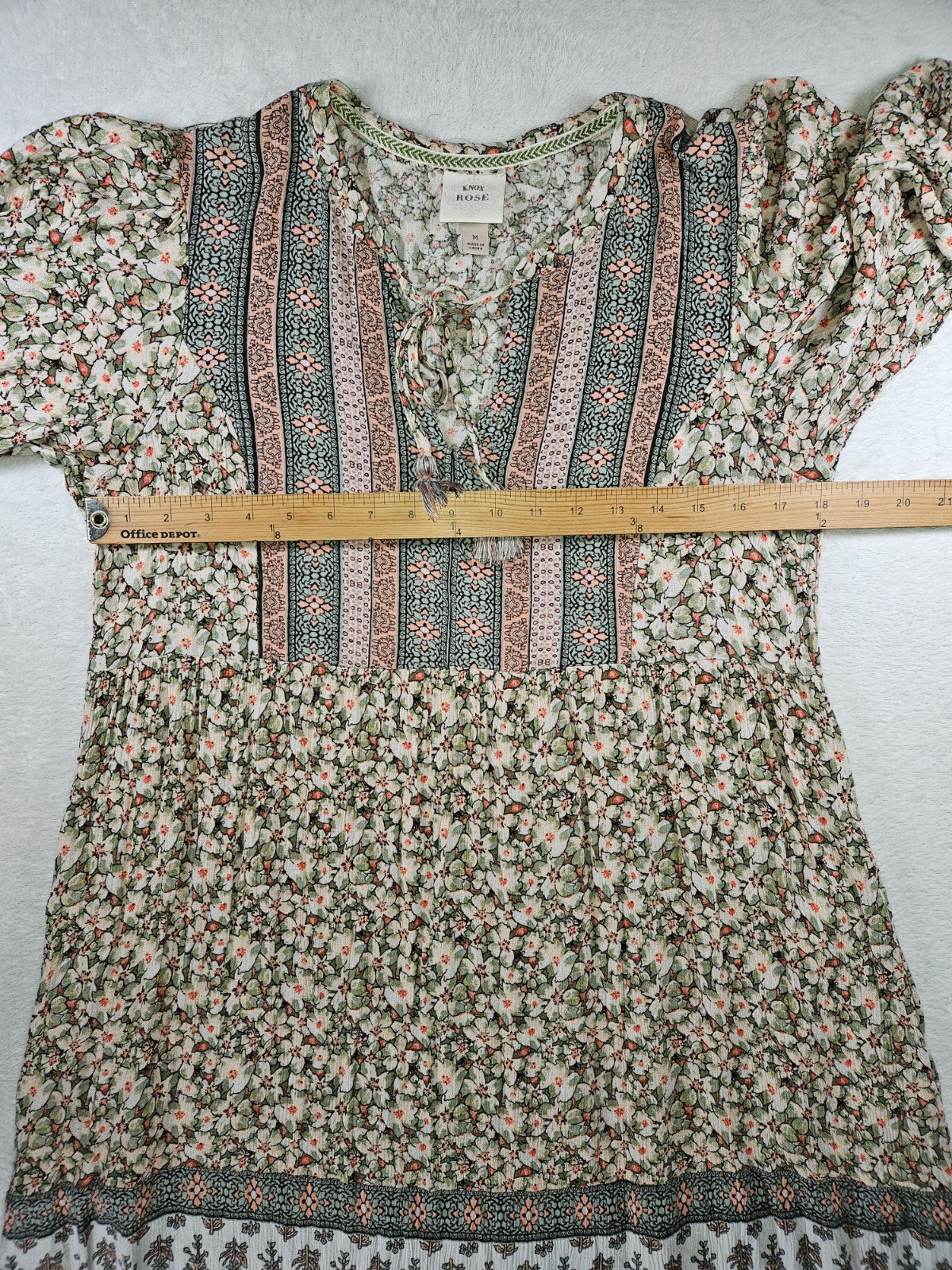 Knox Rose Shift Dress Sz M Boho Cottagecore Hippie Prairie Peasant Flowy Rayon