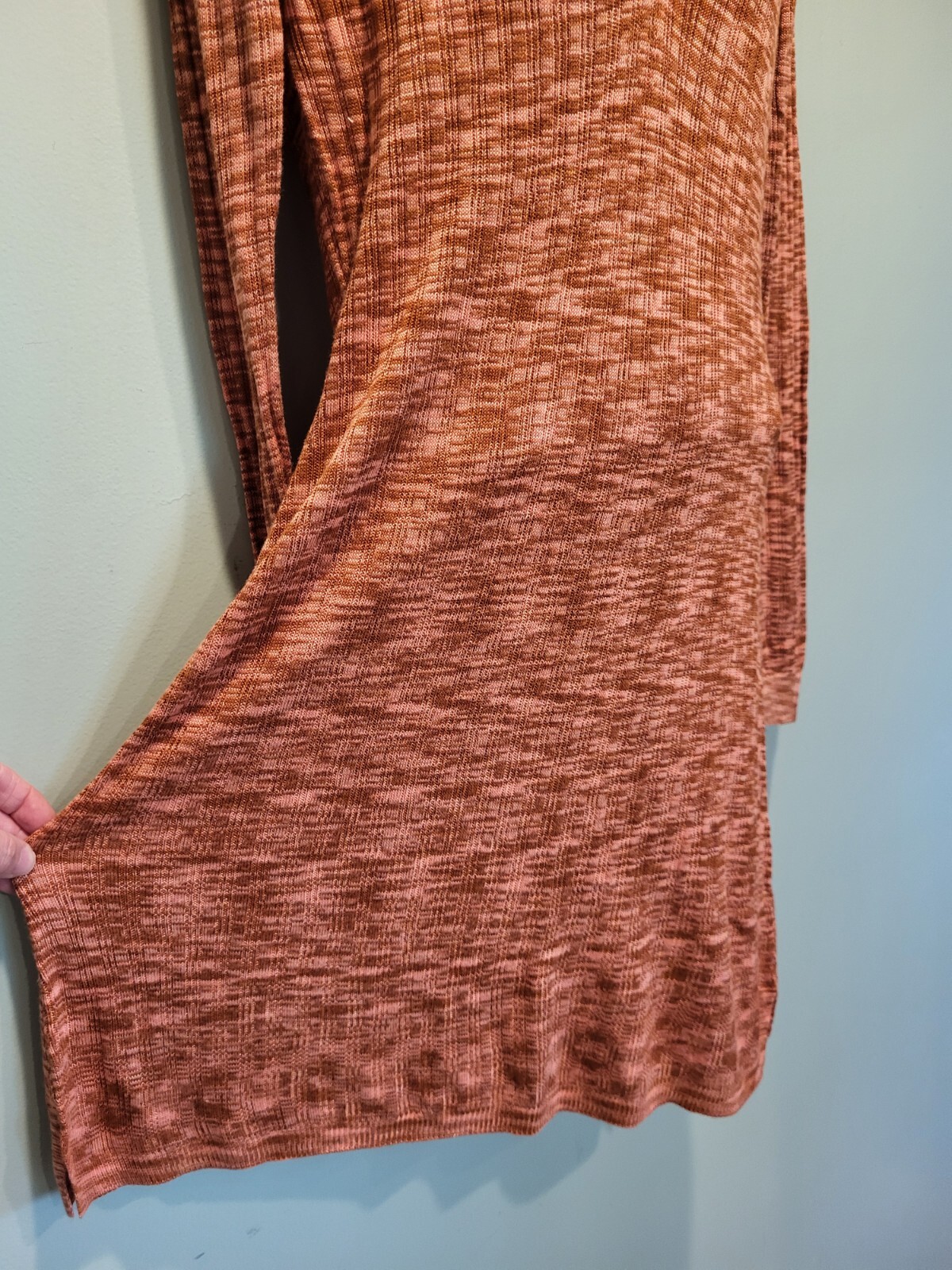New L Space Aria Dress Lightweight Knit Long Sleeve Heathered Pink Brown Sz XL
