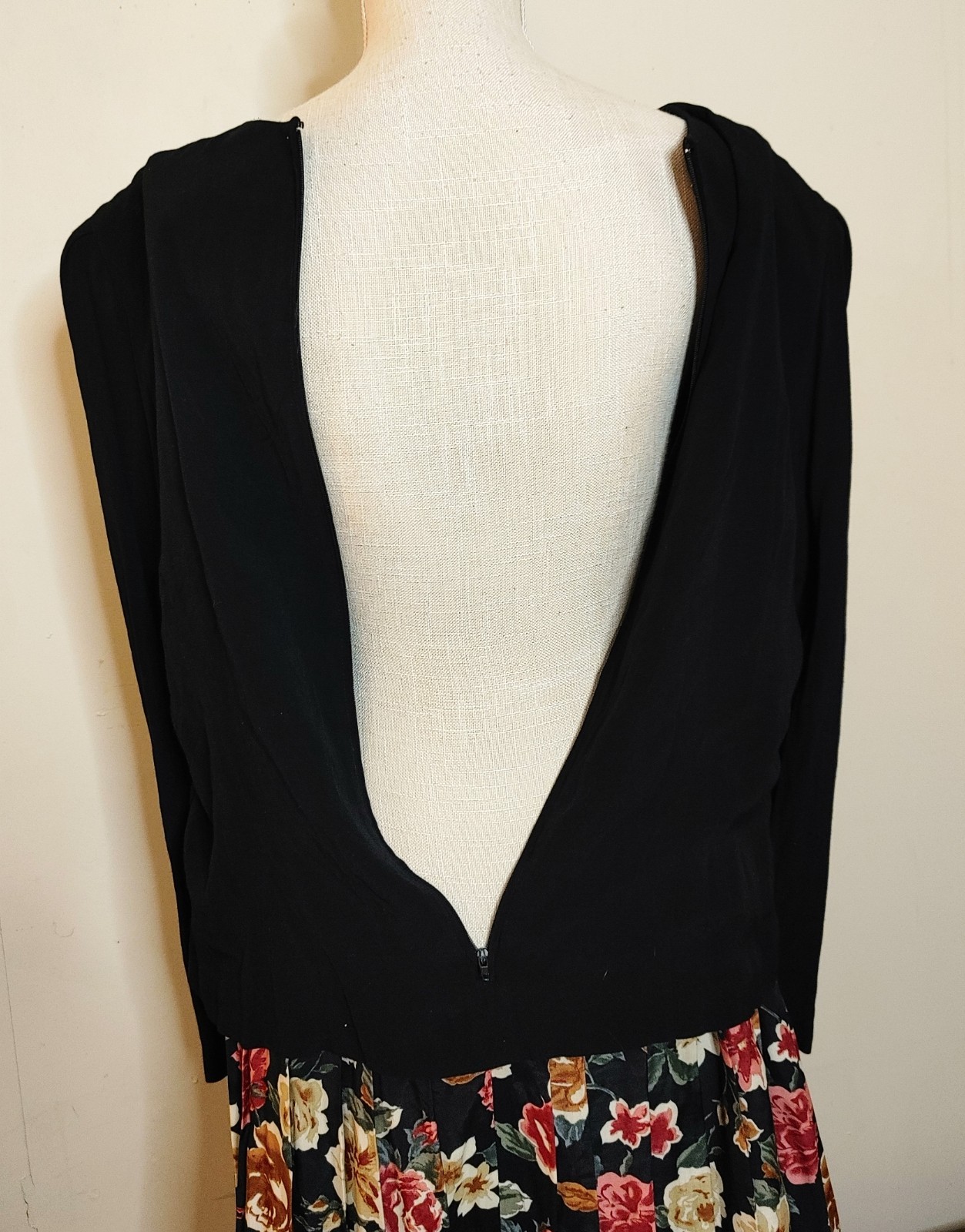 Vintage 90’s Dress Karin Stevens Womens sz 16W KSL Drop Waist Layered Floral
