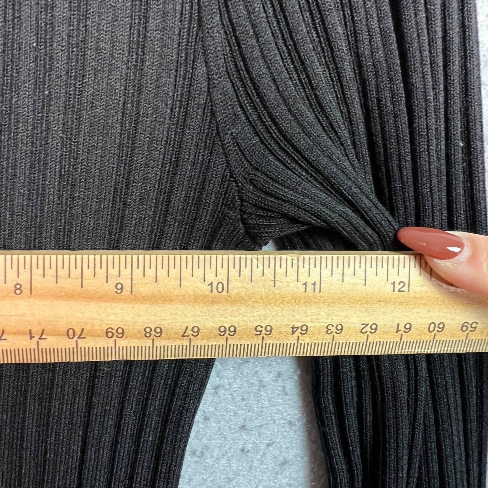 Black Womens XS Ribbed Knit Long Sleeve Midi Dress W/ Contrast Trim